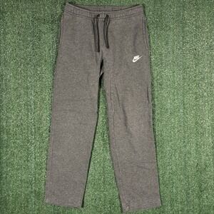 Nike Men's Gray Fleece Swoosh Logo Gym Sweatpants Sz Small